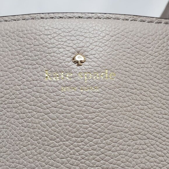 Kate Spade New York Taupe Evangelie Larchmont Satchel Leather Crossbody/Handbag - Picture 15 of 16